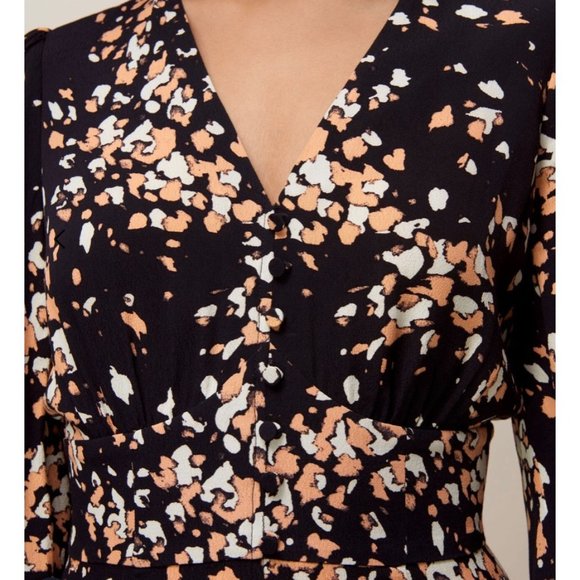 Whistles Mottled Animal Button Dress Size 6 - Picture 4 of 10